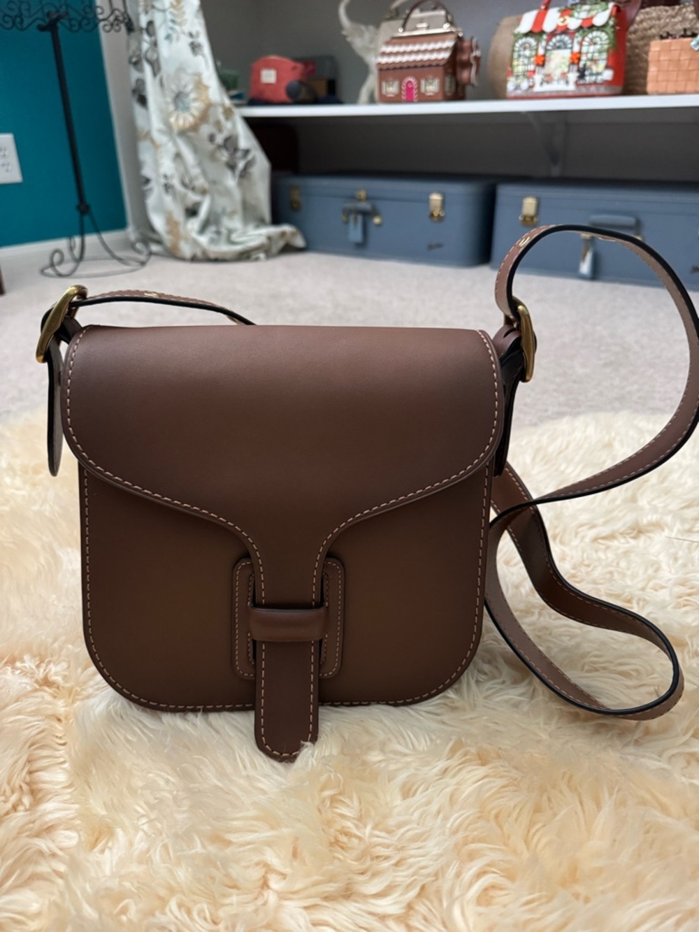 Coach Brown Leather Courier Reissue Crossbody Bag